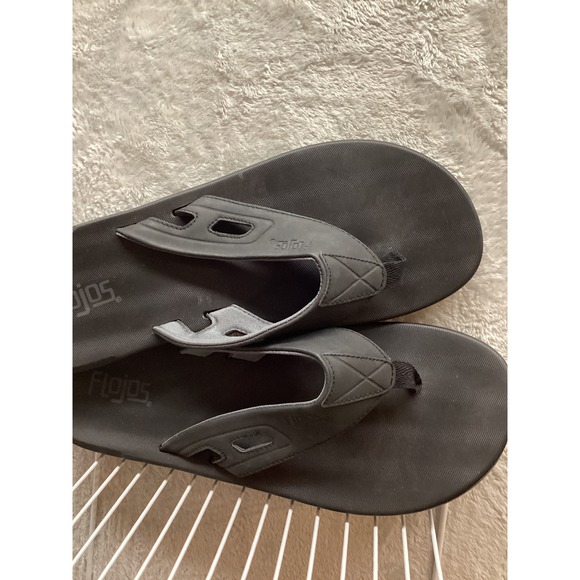 Flojos Mens Black Flip Flops Sandals Thong Beach Size 12 - Picture 4 of 7